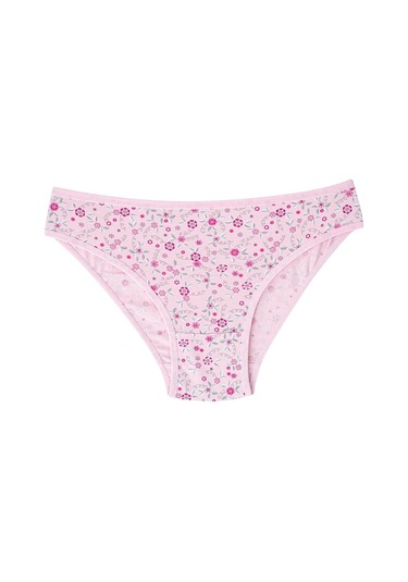 Karışık Renkli 5'li Paket Kadın Desenli Külot Pamuklu Likralı Esnek Kumaş Desenli