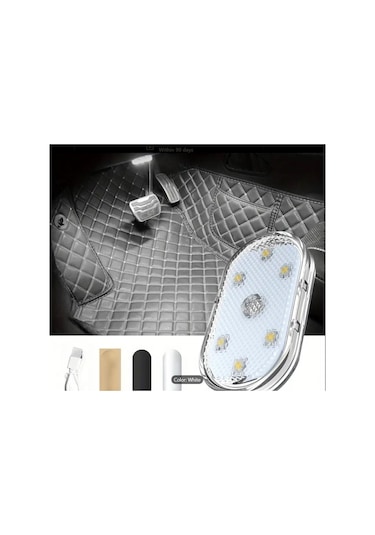 Sge Teknoloji Araç İçi Beyaz Işık Şarjlı Dokunmatik Led Lamba Işık