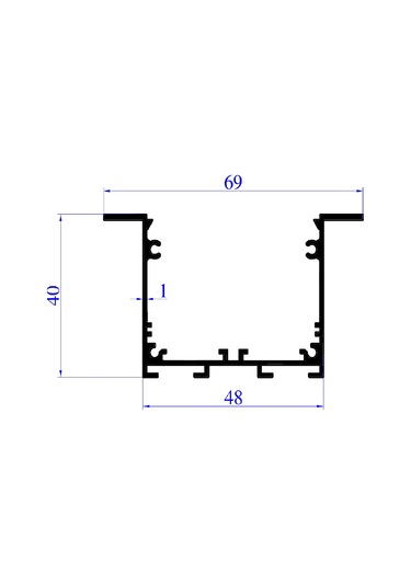 Led Kanal Profil Alüminyum Sıva Altı Kasa 1 Metre 2185 Sa 40x48mm Opak Pleksi Yan Kapak Ve Yay Dahil