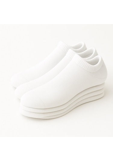 Plus Scorpion Erkek Pamuklu Sneaker Çorap 5 Lı Paket 40-44 Numara Siyah / Antrasit / Beyaz Terletmez Günlük Ve Spor Kullanım Beyaz