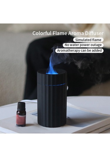 Suntek Alev Efektli Hava Nemlendirici Uçucu Yağ Difüzör Siyah