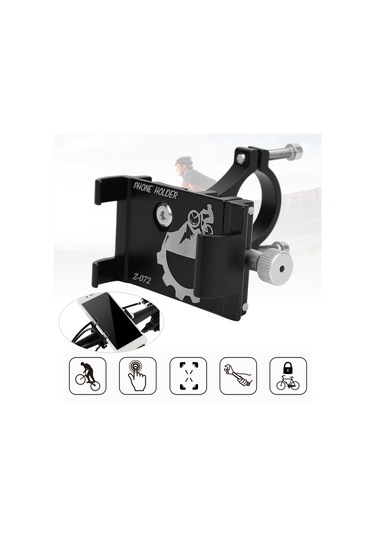 Ximistore9 Alüminyum Bisiklet Telefon Tutucu, Motosiklet Ve Elektrikli Scooter İçin, Üç Pençe Gravite Tasarımı, 55-100mm Telefonlar İçin, 22.2-31.8mm Saplar, Siyah Siyah