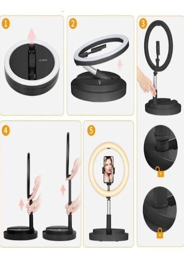 Rgb Led Halka Işık 168cm Teleskopik Tripodlu, 160 Led, Telefon Tutucu, Katlanabilir Ring Light