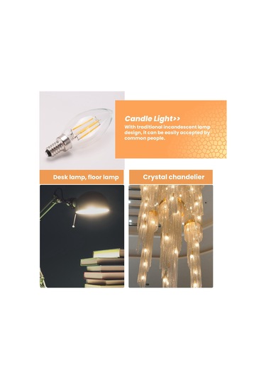 E12 4w Edison Mum Alev Filament Led Ampul Lamba 10 3,5 Cm