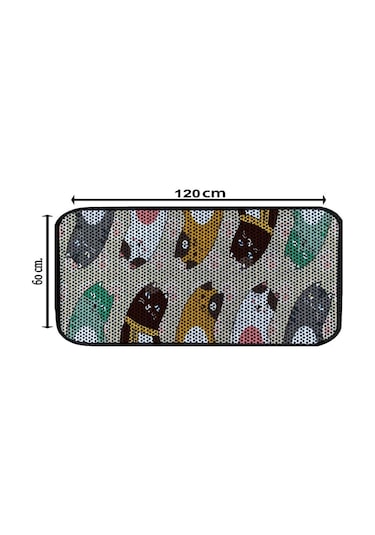 Aktunç Elekli Tuvalet Desenli Önü Kedi Kumu Paspası 60x120 Cm Desen 6