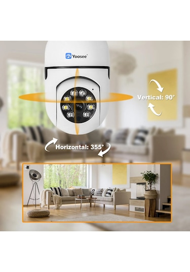 Yoosee Ev Güvenlik WIFI Panoramik Kamera Hd Ampul Uzaktan İzleme Kablosu