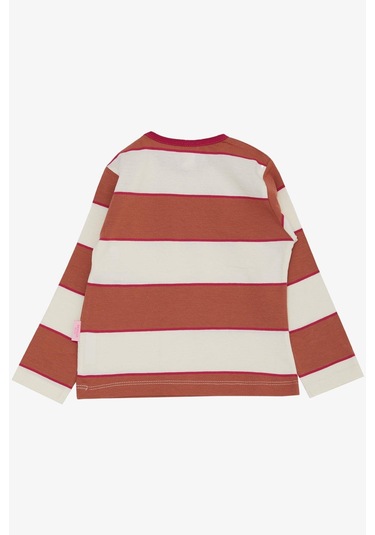 Breeze Kız Bebek Uzun Kollu Tişört Çizgili Patlı 9 Ay-3 Yaş, Karışık Renk Çok Renkli