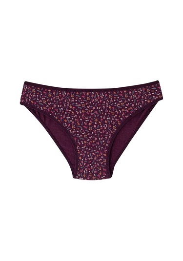 Karışık Renkli 5'li Paket Kadın Desenli Külot Pamuklu Likralı Esnek Kumaş Desenli