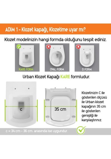 Nkp Slim Kare Yavaş Kapanır Klozet Kapağı Zümrüt