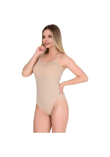 Kit İç Giyim Berrak 2'li İnce Askılı Çıtçıtlı Body - Atlet Ten