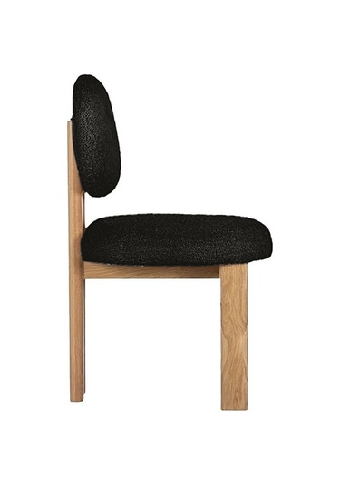 Coco İskandinav Teddy Natural Ahşap Bohem Sandalye Natural - Antrasit