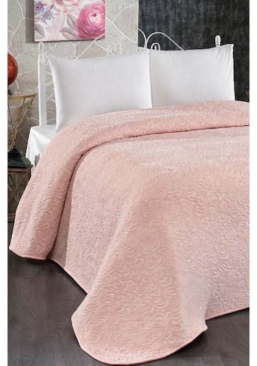 Pembe Çift Kişilik Battaniye, Emboss Battaniye, Çeyizlik Pembe