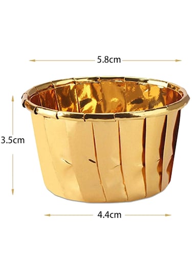 Suntek 50 Parça Cupcake Gömlekleri Muffin Vaka Sarıcı Altın