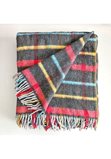 Çift Kişilik Pamuklu Battaniye 180x200 Cm 5045 Çok Renkli