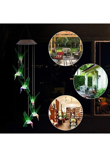 Trendooze Güneş Enerjisi Rüzgar Çanı Lambası - Renk Değişen Bahçe Işığı