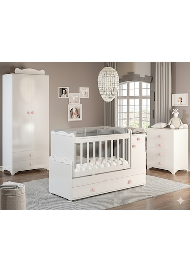 Patiko Sahra 970 2 Kapılı Bebek Odası Takımı Pembe