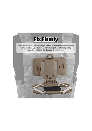 Jeemson Siyah Folding Tactical Cihaz Tutucu - Molle Uyumlu, Silikon Anti-kayma, Dış Etkinlikler İçin Cep Telefonu Ve Navigasyon Tahtası Siyah