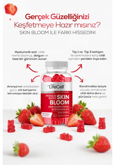 Life Cell Skin Bloom Takviye Edici Gıda 60 Çignenebilir Jel