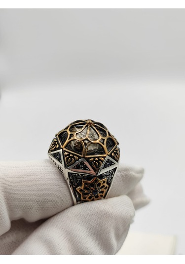 Ayasofya Motifli Zorbey 925 Ayar 24 Mm Erkek Gümüş Yüzük