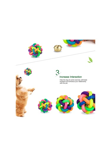 Lemestar Köpekler İçin Çarpıcı Renkli Kauçuk Oyun Topu - Çarpık Desenli Zilli Kumlama Oyuncak