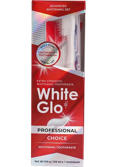 White Glo Ekstra Beyazlatıcı Diş Macunu 150 G + Diş Fırçası x 3