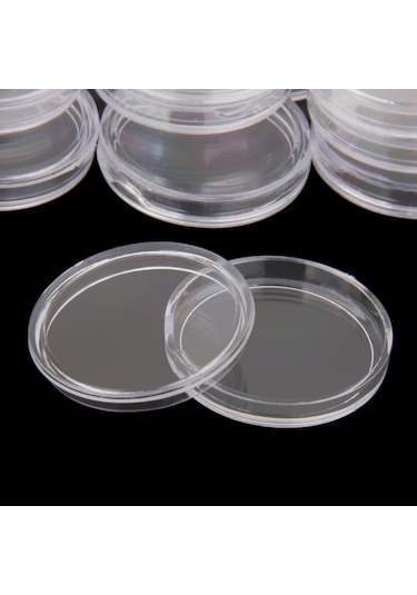 Suntek Temizle Plastik 25mm Sikke Tutucu Kapsül Kutuları Para