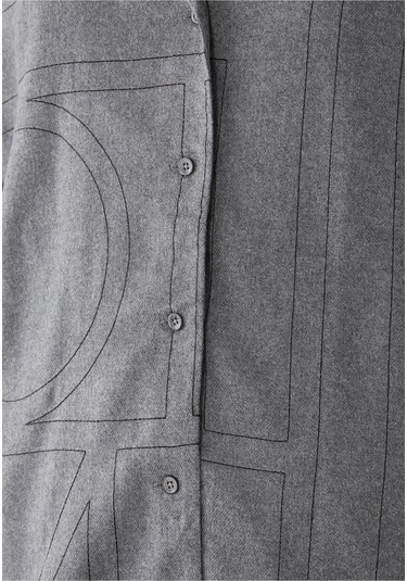 Toteme Monogram Desenli Flanel Pijama Üstü Gri