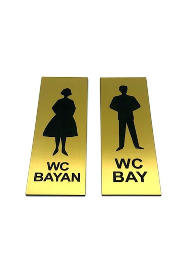 Wc Tuvalet Tabelası Bayan Bay Takım 2 Adet 5 Cm X 15 Cm (416946707)