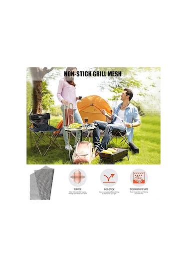 Padalink Siyah Cam Fiber Barbekü Ağı - Anti Yapışkan, Yeniden Kullanılabilir, Kesilebilir, Yüksek Sıcaklık Dayanıklı, Pratik Izgara Aracı Çok Renkli