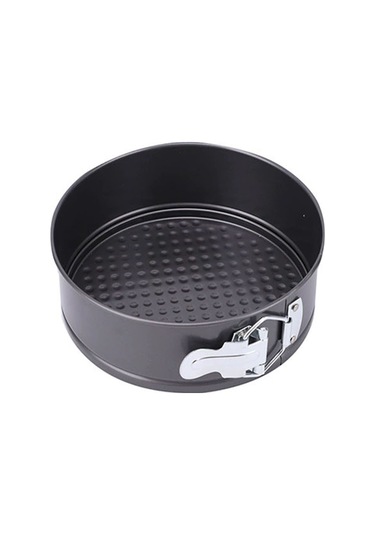 Vkemall 18 Cm Çelik Kek Kalıbı, Konuşabilir Tabanı, Anti Yapışkan Kaplama, Ev Fırınlama, Mousse/pasta İçin Siyah Gri