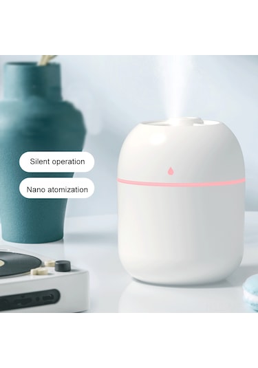 Mufunye 220ml Usb Portatif Aromaterapi Damlacık Nemlendirici: Sessiz Nanohumidifikasyon, Gece Lambası Ve Sürekli/ardışık Sprey Modu - Pembe