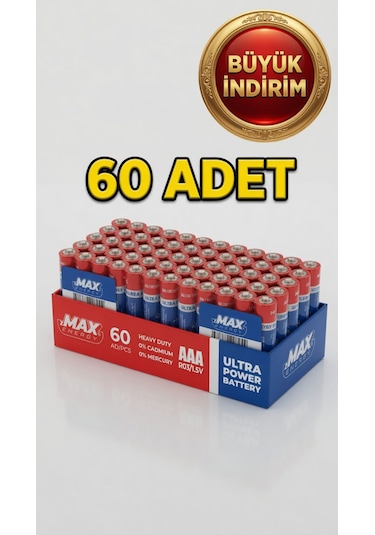 Maxx 60 Adet Aaa R03 İnce Pil 1.5 V