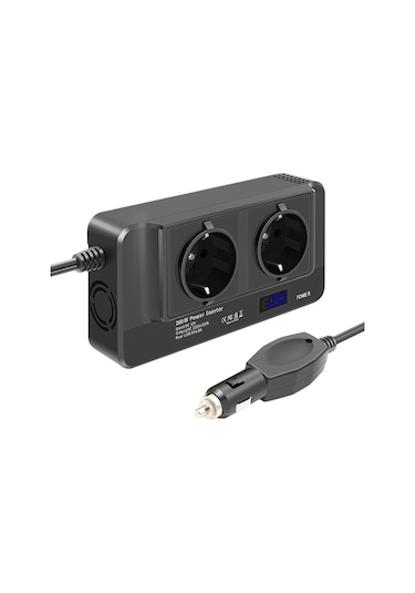 Sones Dc12v 200w Ac220v Araba Akıllı Çok Fonksiyonlu Dijital Ekran İnvertör, Ab Tak