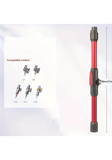 Honeybeeshop 1 Bilgisayar V7 V8 V10 V11 V15 Çubuk Süpürgeleri İçin Katlanabilir Uzatma Çubuğu Hızlı Çıkış Ve Yükseltme Uyumlu Kırmızı Aksesuar