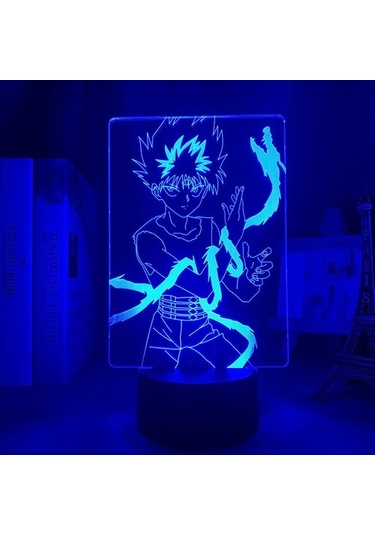Szypzstore Anime Led Işık Yu Yu Hakusho Nightlight Için Yatak Odası Dekoru Nightlight Manga Doğum Günü Hediyesi Odası Led Gece Lambası 3d 8as6fv Siyah