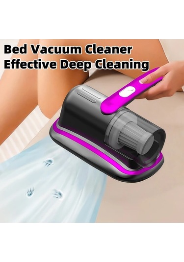 Elmpaly Mor Yatak Şarjlı El Süpürgesi Güçlü Emiş Usb Şarj Derin Temizlik