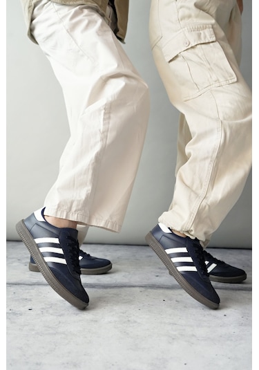 Muggo Jabbar Unisex Ortopedik Günlük Garantili Bağcıklı Yürüyüş Koşu Sneaker Spor Ayakkabı Lacivert