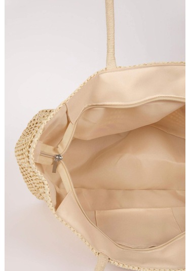 DeFacto Kadın Hasır Omuz Çantası B9076AXNSBG217 Bej