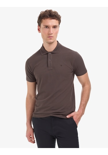 Pierre Cardin Erkek Koyu Kahverengi Tişört Basic 50321128-vr084