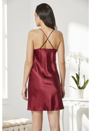 Pierre Cardin İp Askılı Dantelli Saten Gecelik 001