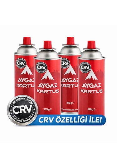 Bütan Kamp Gaz Kartuşu Seti - Valfli - 4 Adet Çok Renkli