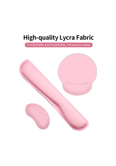 Ergonomik Hafızalı Köpük Klavye Bilek Desteği Mouse,pembe