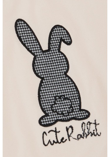 Breeze Kız Çocuk Etekli Takım Şirin Tavşancık Baskılı 3-8 Yaş, Pudra-pudra Pudra