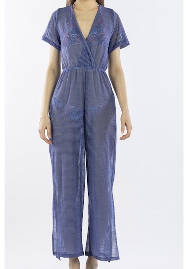 Nicoletta Lacivert Kadın Pareo Tulum Plaj Elbisesi Lacivert