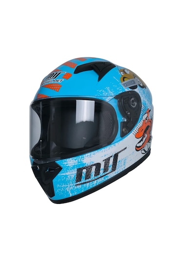 Mts M201 Kapalı Çocuk Motosiklet Kaskı Mavi