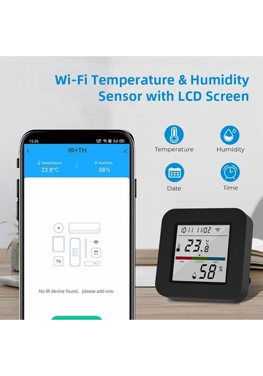 Fortunelane Wifi+bluetooth Duple Modül, Sesle Kontrol Edilebilir Lcd Ekran, Sıcaklık-nem Sensörlü Enjektör Kumanda Wl-ırtp
