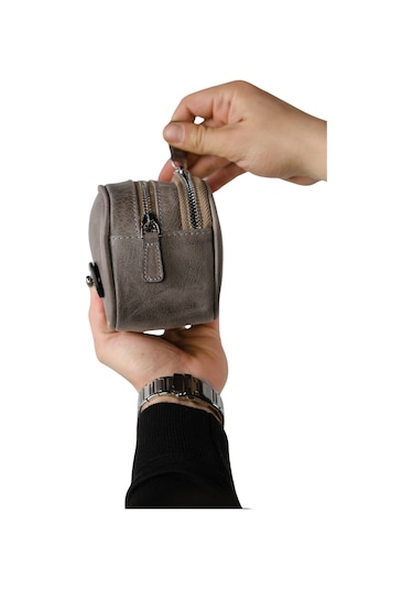 Mft Leather Hakiki Deri Unisex El Çantası Naina 1134 Tiguan Gri