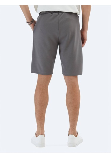 Antrasit Düz Örme Jogging Fit Spor Bermuda Antrasit
