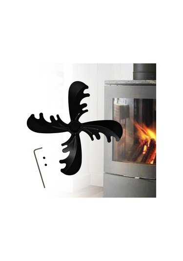 Suntek Magideal Şömine Vantilatör Pervanesi 18 Cm Vidalı Odun Siyah