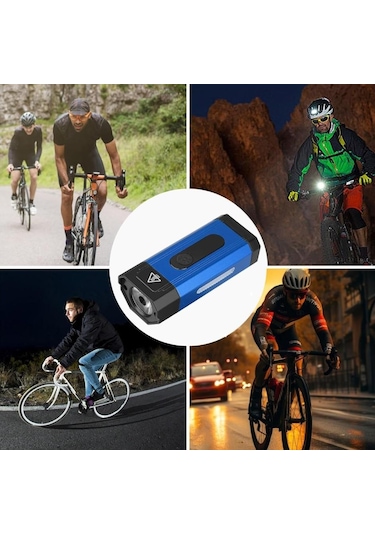 Xbyc 6127 800 Lümen Bisiklet Ön Lamba Far Aydınlatma Usb Şarjlı Mavi Renk Siyah